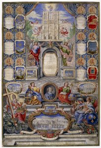 Allegori över Pariskyrkan med anledning av upphävandet av ediktet av Nantes, 1685 (gouache på veläng)